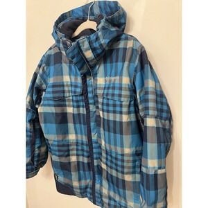 Columbia Boys Outgrown Interchange Jacket Blue Plaid Youth Medium‎ (10/12)